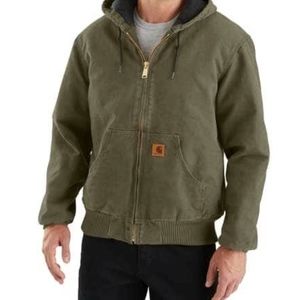 Carhartt Mens Sandstone Quilted Flannel-lined Coat